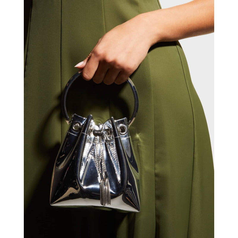 Bolsa Bucket Bon Bon Mirror Fabric with Metal