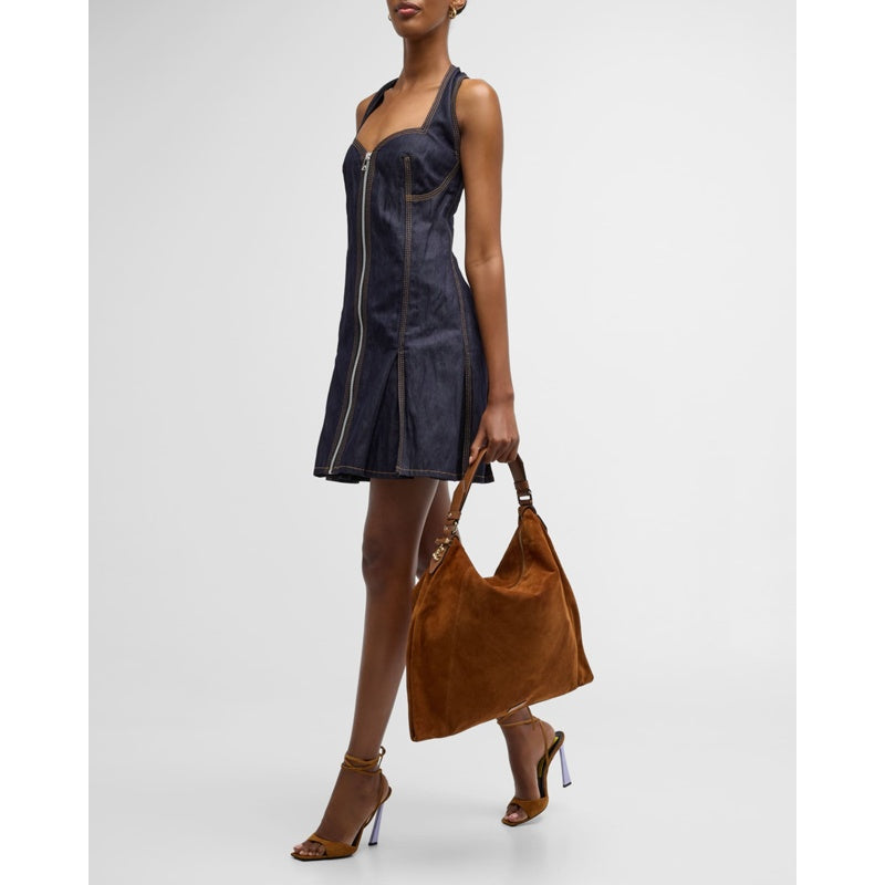 Bolsa Shoulder Ana Zip Suede