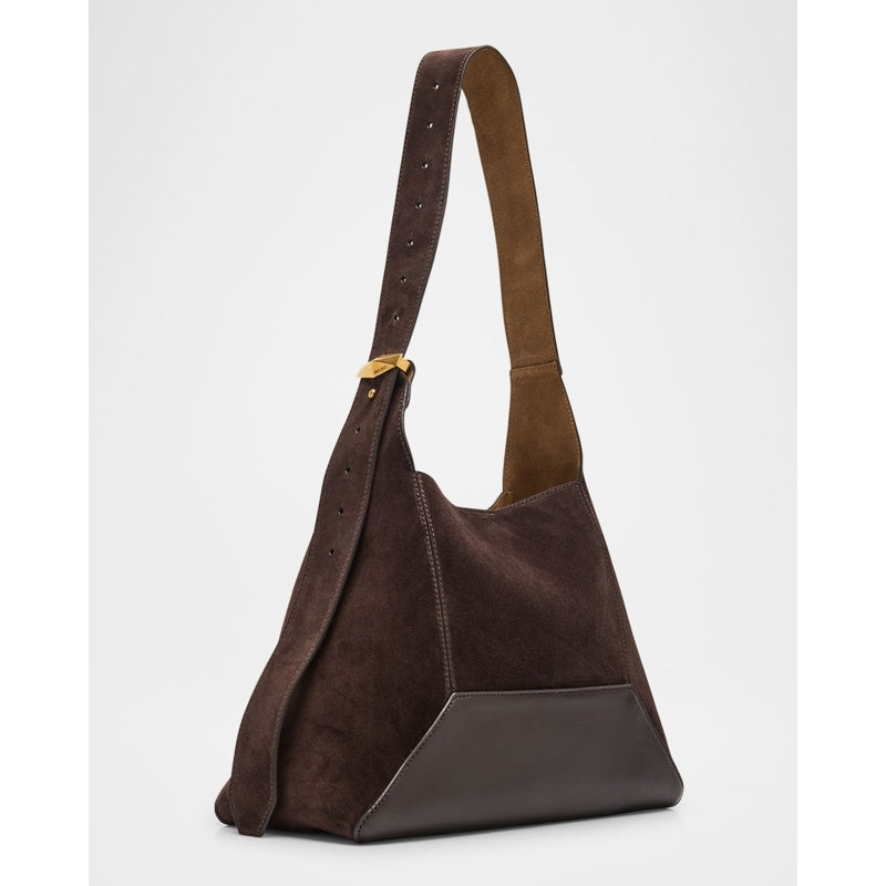 Bolsa Shoulder Medium Diamond Brown Suede