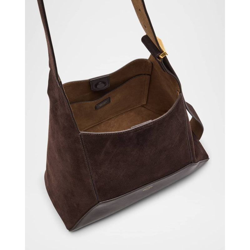 Bolsa Shoulder Medium Diamond Brown Suede