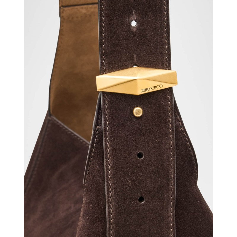 Bolsa Shoulder Medium Diamond Brown Suede