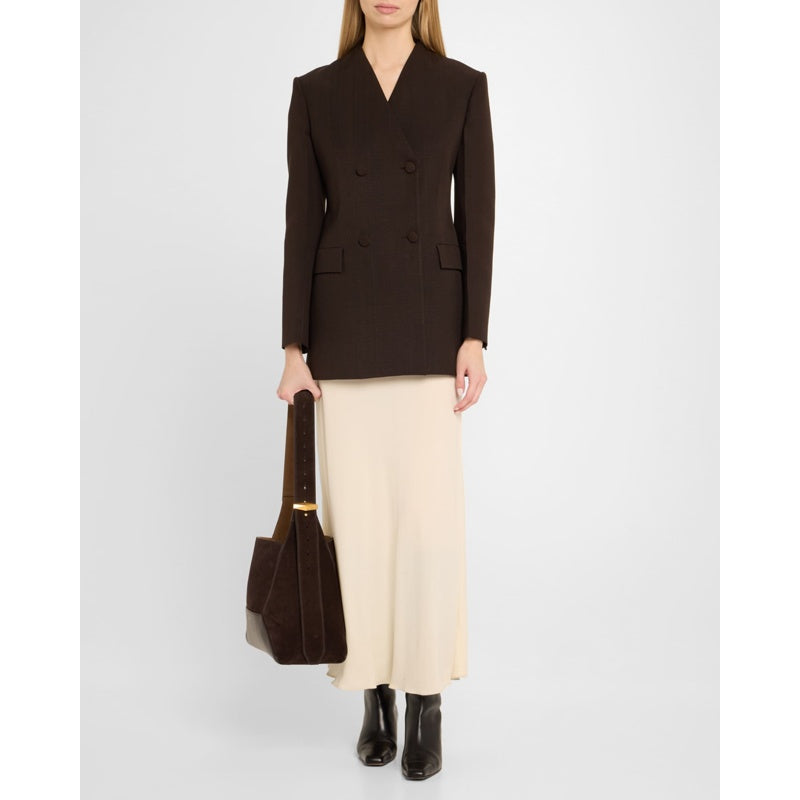 Bolsa Shoulder Medium Diamond Brown Suede