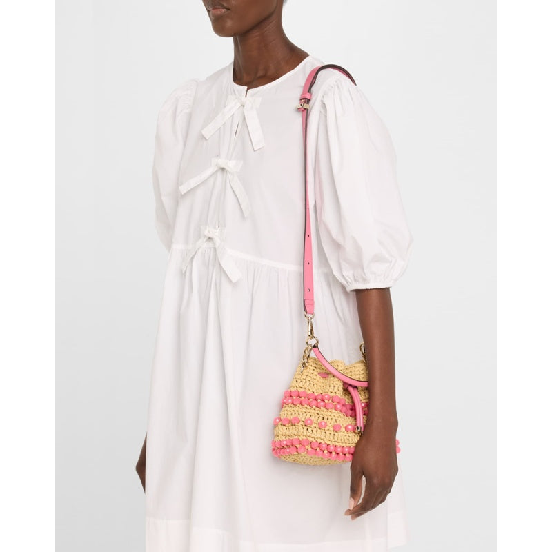 Bolsa Bucket Bon Bon Beaded Raffia