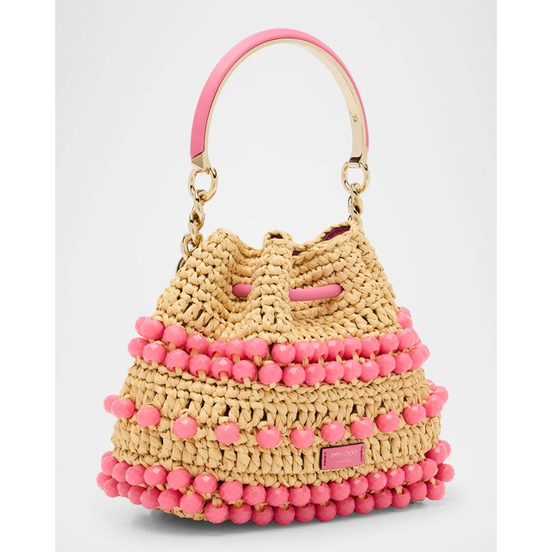 Bolsa Bucket Bon Bon Beaded Raffia