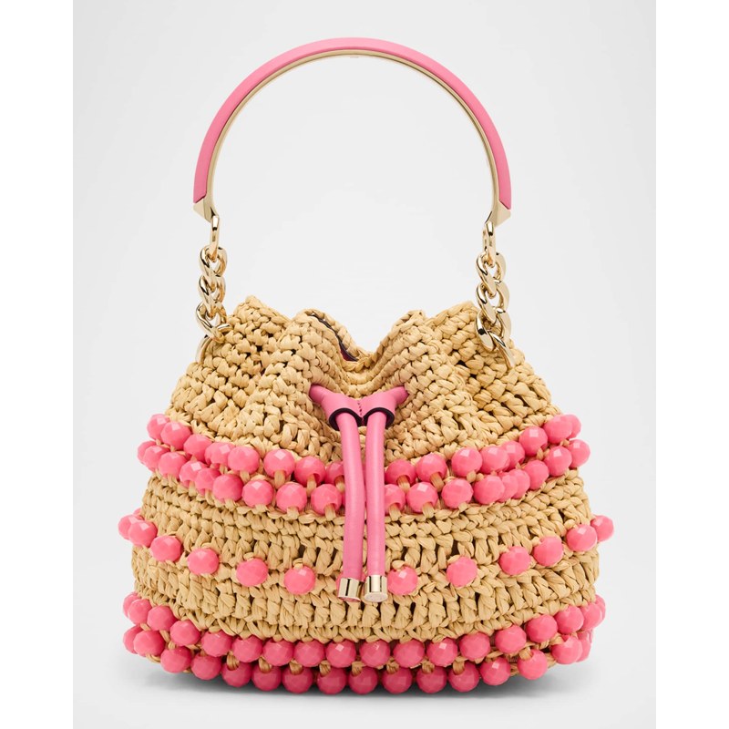 Bolsa Bucket Bon Bon Beaded Raffia