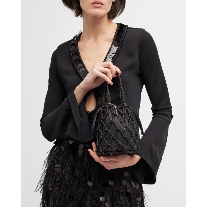 Bolsa Bucket Sparkle Crystal Net