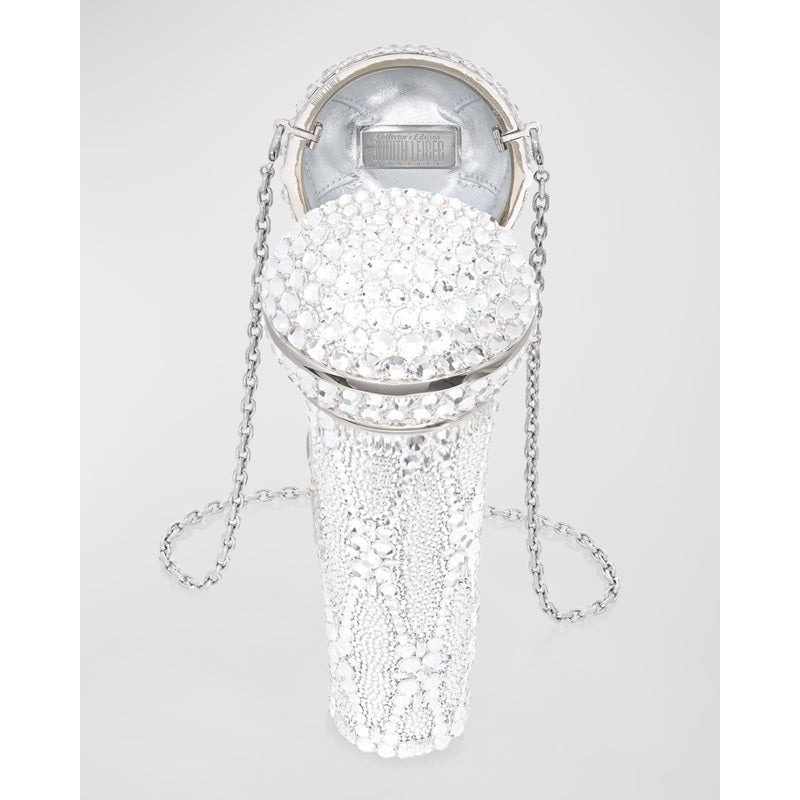 Bolsa Clutch Microphone Crystal with Chain Strap