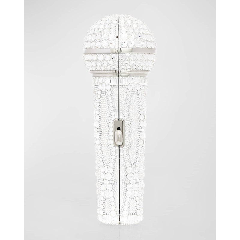 Bolsa Clutch Microphone Crystal with Chain Strap