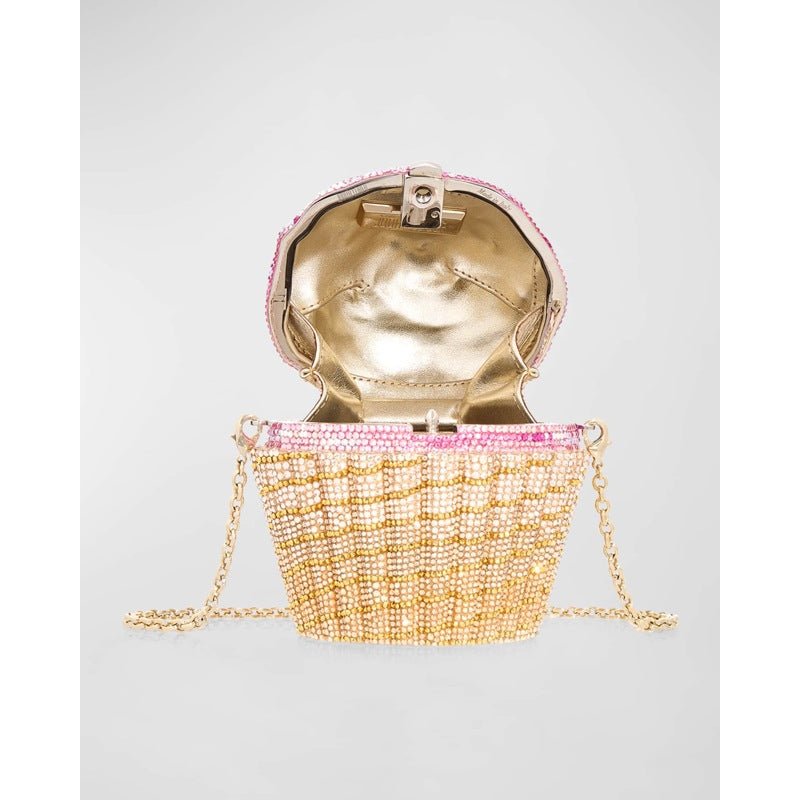 Bolsa Clutch Strawberry Cupcake Crystal Minaudiere