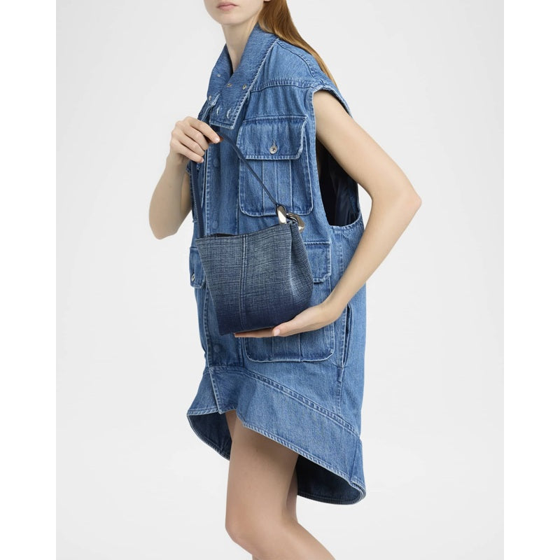 Bolsa Bucket Corner Small Acid Wash Denim