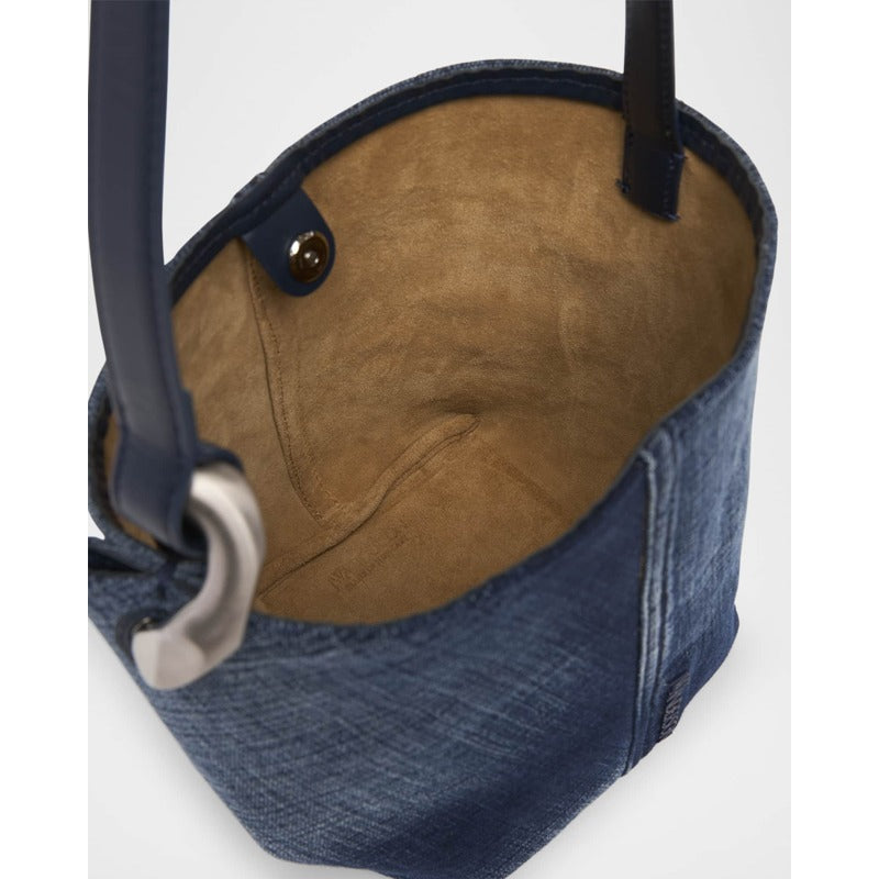 Bolsa Bucket Corner Small Acid Wash Denim