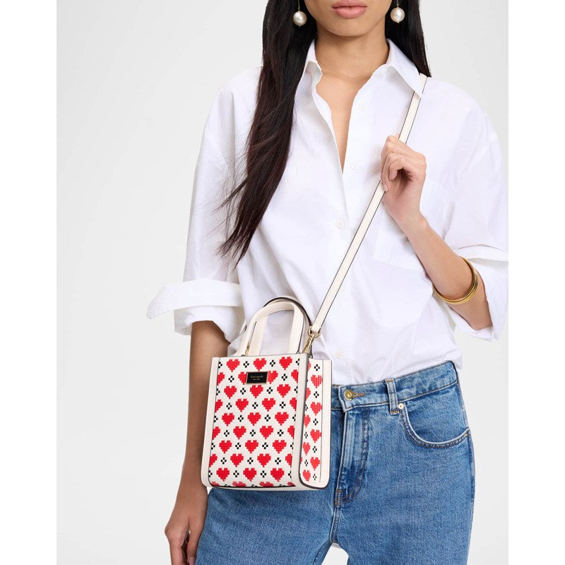 Bolsa Shoulder manhattan mini pixel heart tote