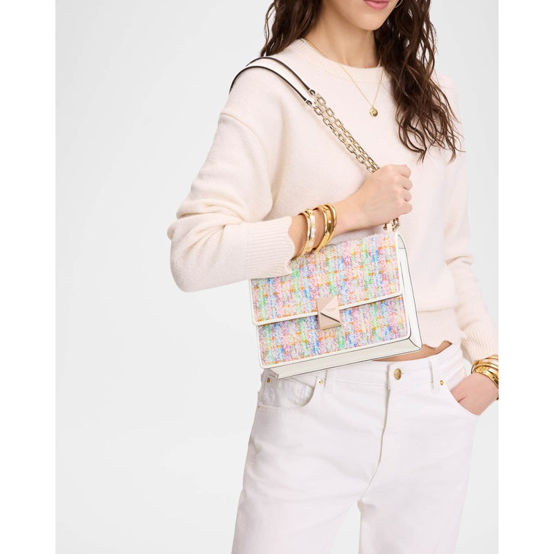 Bolsa Shoulder deco tweed chain