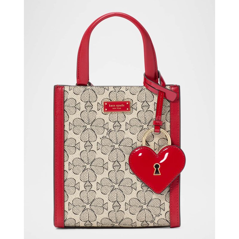 Bolsa Shoulder manhattan mini heart spade flower canvas