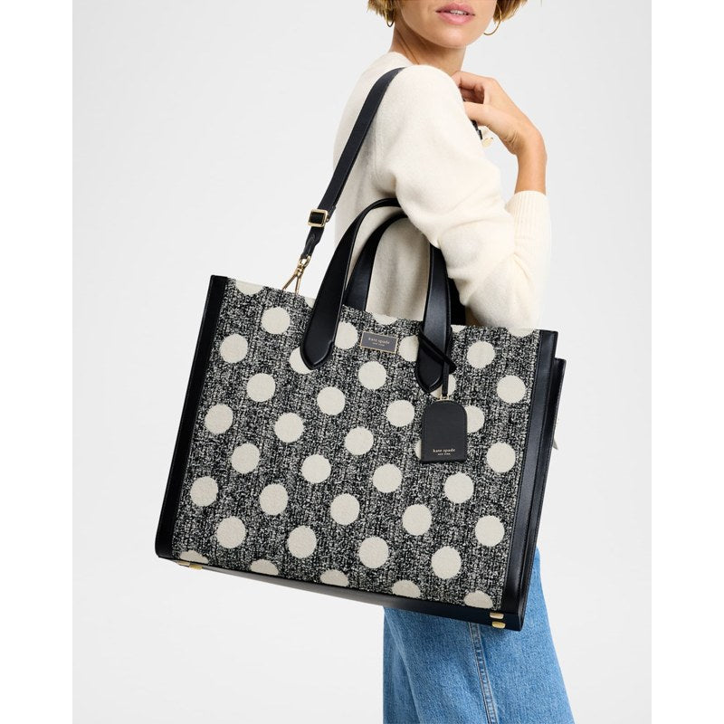 Bolsa Shoulder manhattan large polk dot tweed