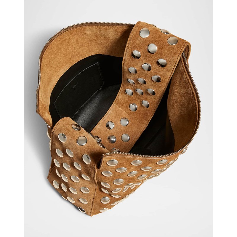 Bolsa Shoulder Elena Studded Suede