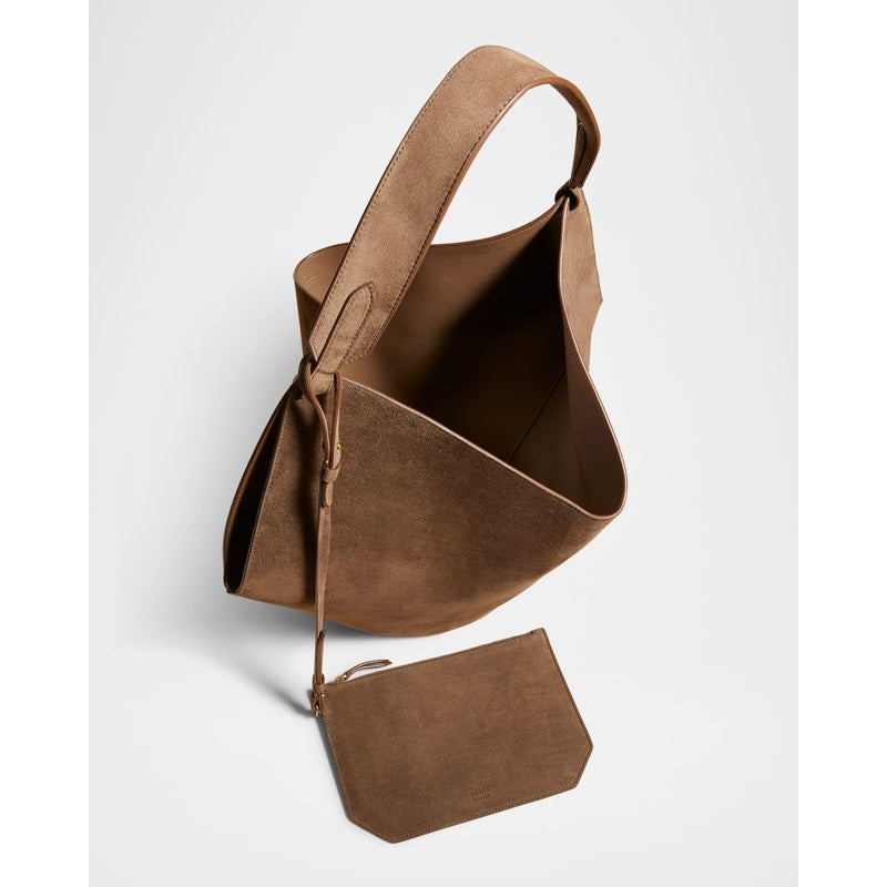Bolsa Shopper Lotus Medium Calfskin Suede