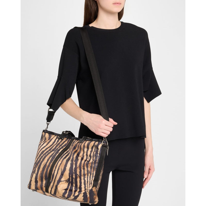 Bolsa Shopper x Roberto Cavalli Roma Zebra-Print