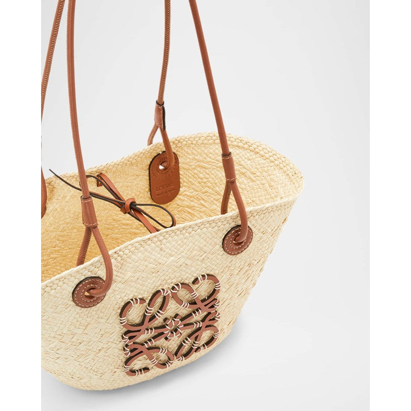 Bolsa Shopper x Paula's Ibiza Anagram Small Basket in Iraca Palm with s