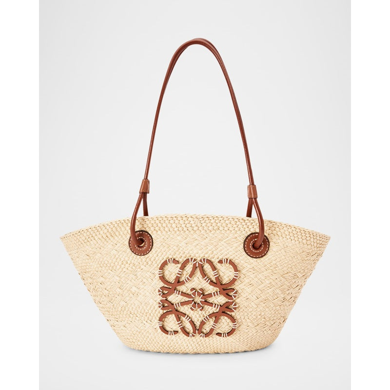 Bolsa Shopper x Paula's Ibiza Anagram Small Basket in Iraca Palm with s
