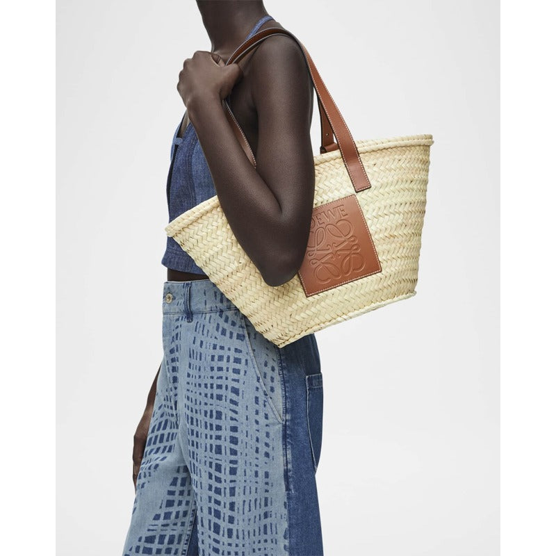 Bolsa Beach Basket in Palm Leaf with s