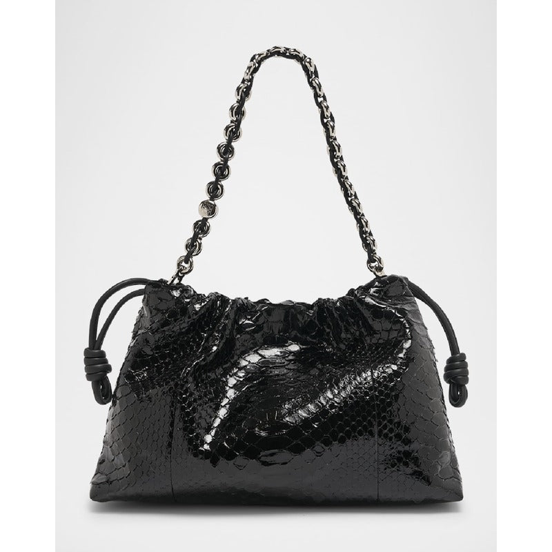 Bolsa Shoulder Flamenco Large in Patent Python