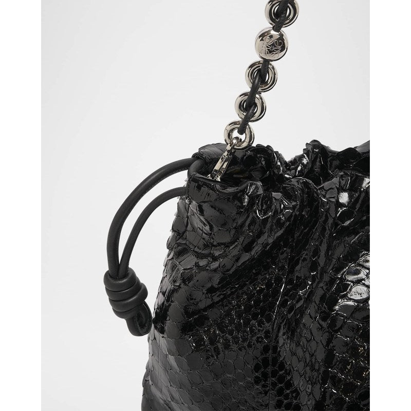 Bolsa Shoulder Flamenco Large in Patent Python