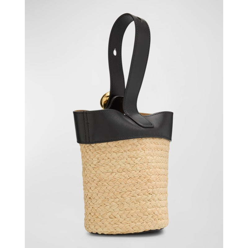 Bolsa Bucket Mini Anagram Pebble Raffia