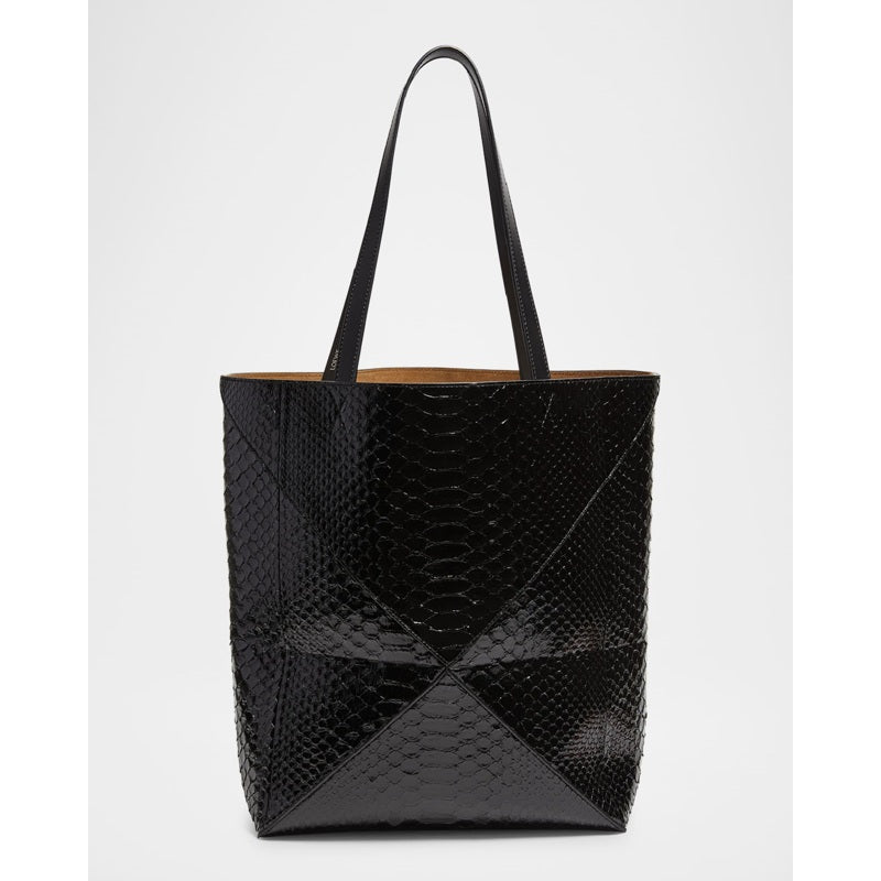 Bolsa Shopper Puzzle Fold Large Patent Python-Embossed