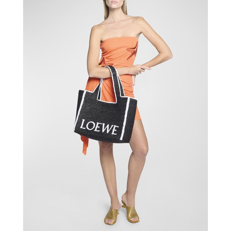 Bolsa Shopper x Paula’s Ibiza Font Logo Large in Raffia