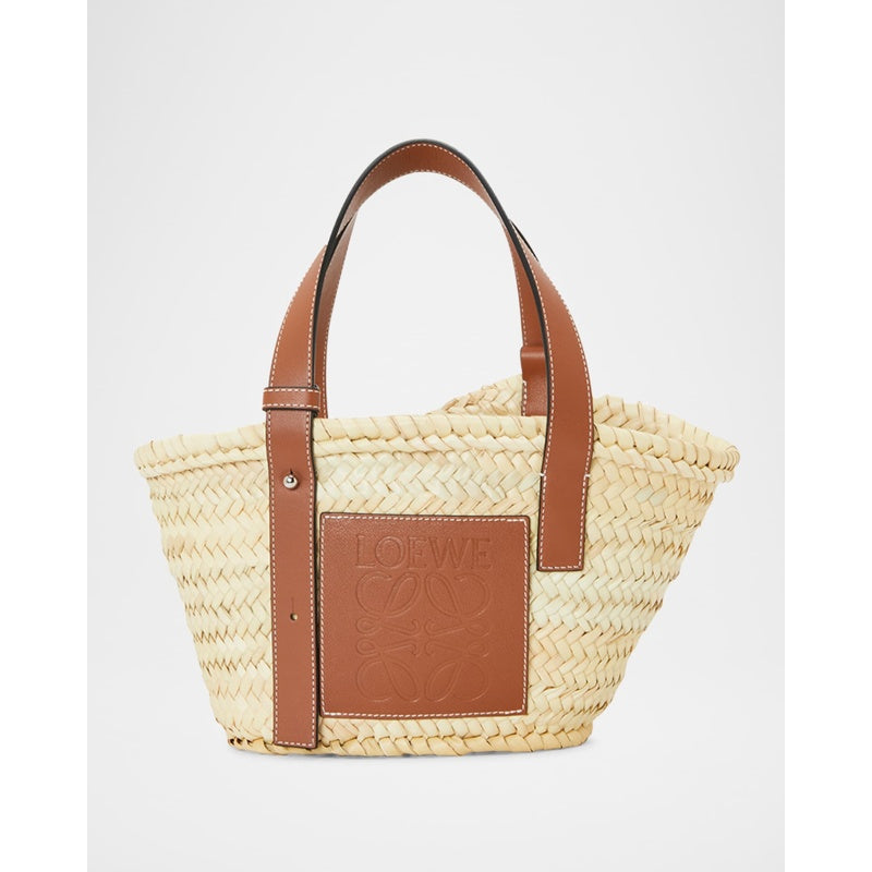 Bolsa Beach Basket Small in Palm Leaf with s