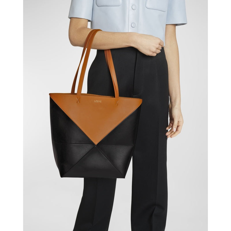Bolsa Shopper Puzzle Fold Medium in Shiny Bicolor