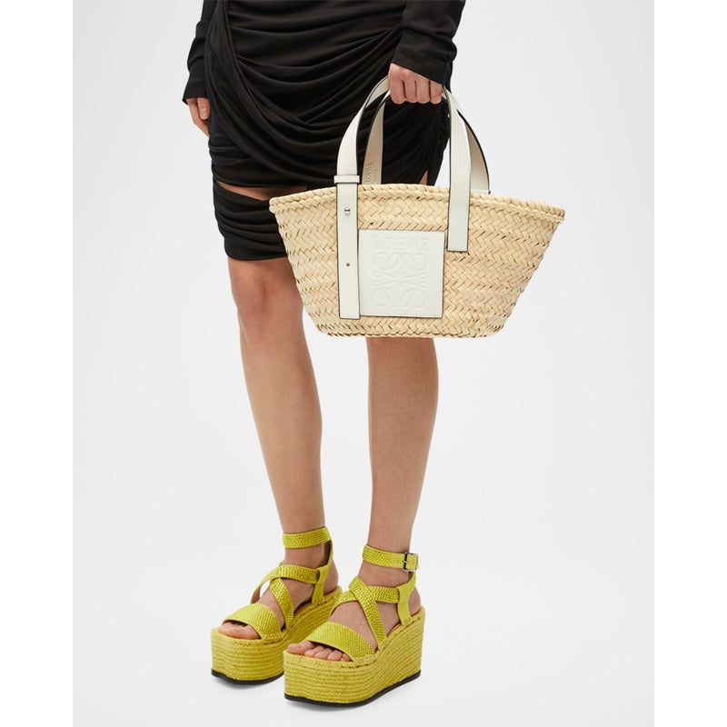 Bolsa Shopper x Paula’s Ibiza Basket Small in Palm Leaf with s