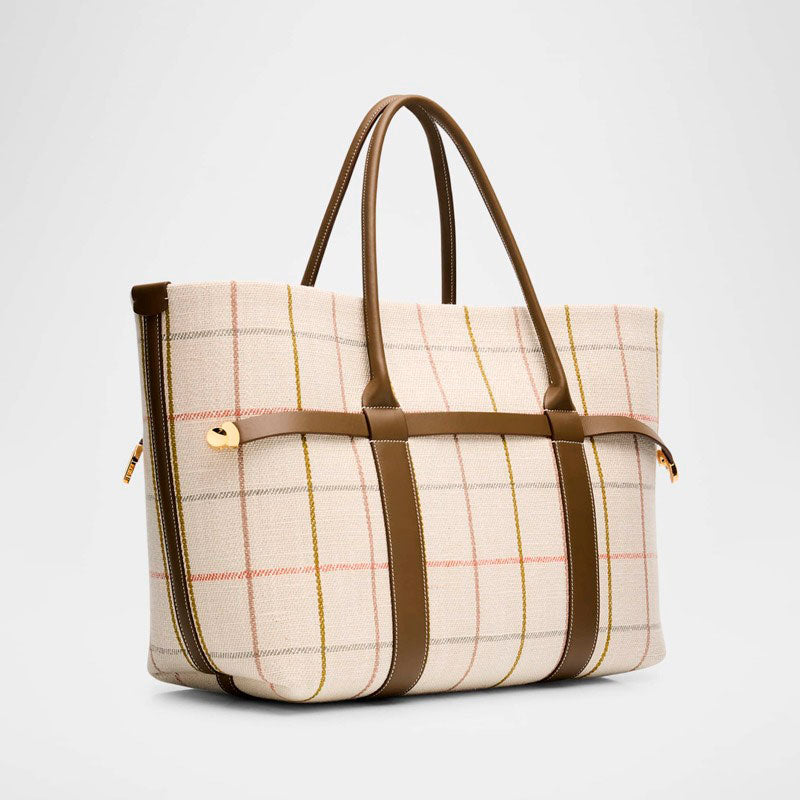 Bolsa Shopper Ghiera Large Tartan Jacquard - Mercado de Luxo - O Maior E-Commerce de Bens, Produtos e Serviços de Luxo do Brasil.
