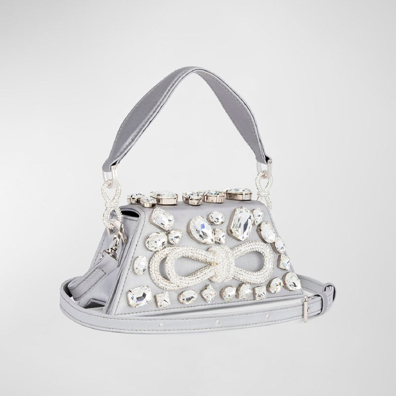 Bolsa Shoulder Samantha Bow Embellished Satin - Mercado de Luxo - O Maior E-Commerce de Bens, Produtos e Serviços de Luxo do Brasil.
