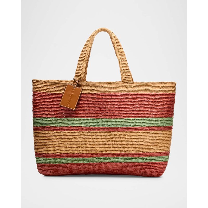Bolsa Beach Sunset Large Striped Raffia