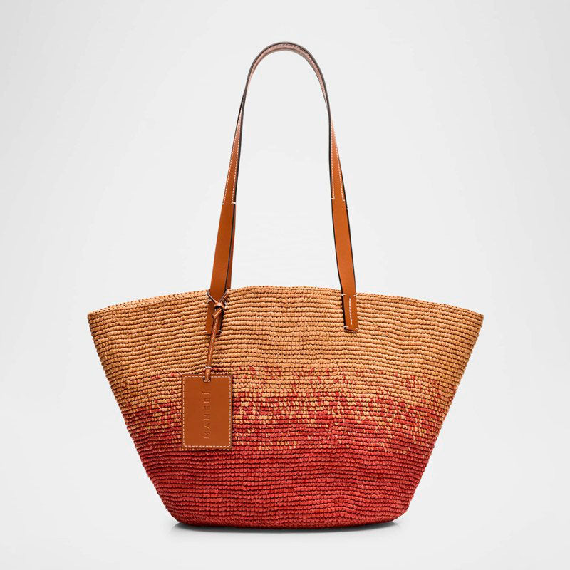 Bolsa Shopper Two-Tone Raffia Basket - Mercado de Luxo - O Maior E-Commerce de Bens, Produtos e Serviços de Luxo do Brasil.