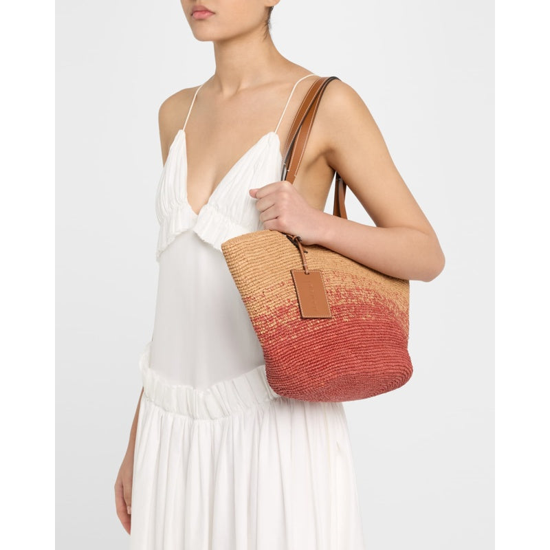 Bolsa Shopper Two-Tone Raffia Basket