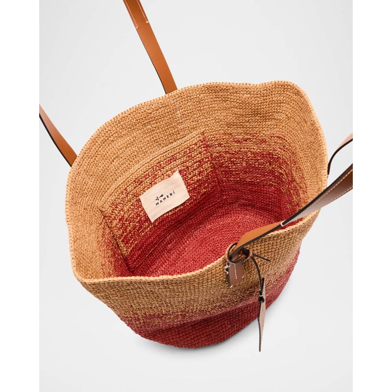Bolsa Shopper Two-Tone Raffia Basket