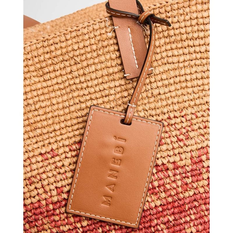 Bolsa Shopper Two-Tone Raffia Basket
