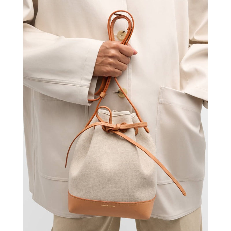 Bolsa Bucket Mini Drawstring Canvas