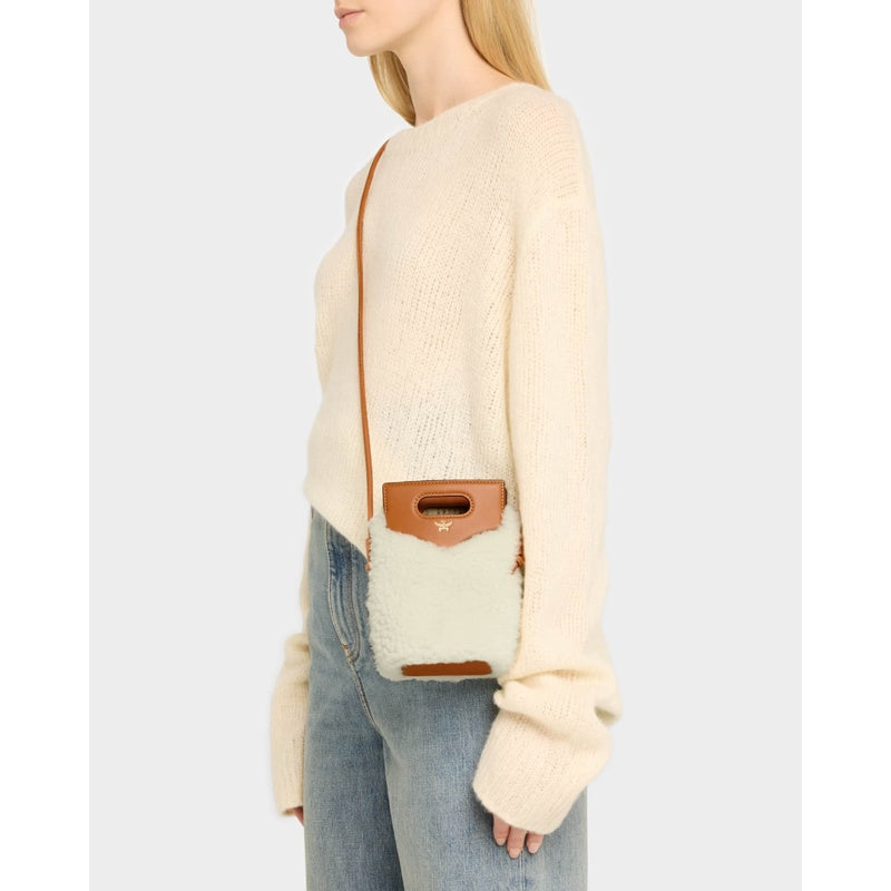 Bolsa Crossbody Flat Lamb Shearling Fur Pouch