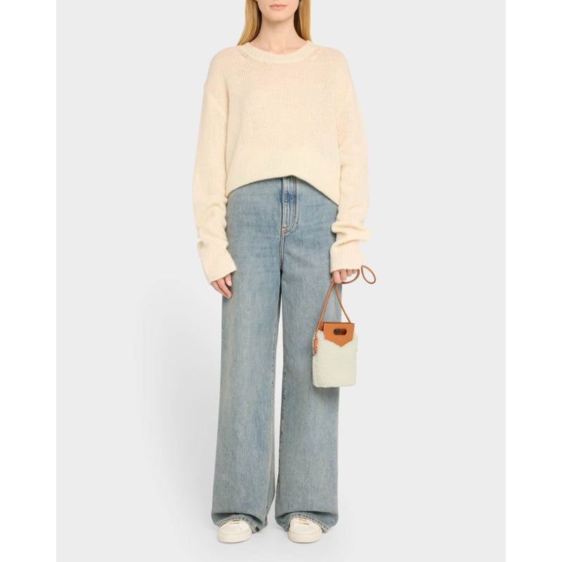 Bolsa Crossbody Flat Lamb Shearling Fur Pouch