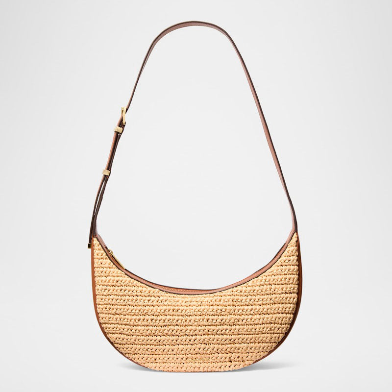Bolsa Shoulder Avra Medium Raffia-Textured - Mercado de Luxo - O Maior E-Commerce de Bens, Produtos e Serviços de Luxo do Brasil.