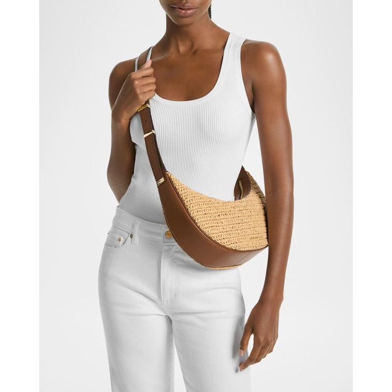 Bolsa Shoulder Avra Medium Raffia-Textured
