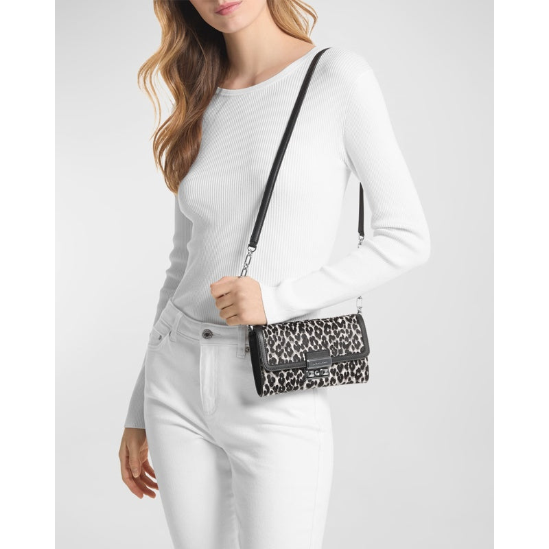 Bolsa Crossbody Tribeca Large Leopard Calf Hair on Chain