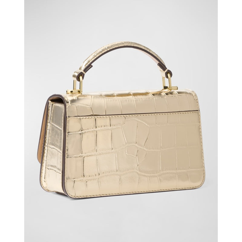Bolsa Crossbody Delancey Croc-Embossed Metallic