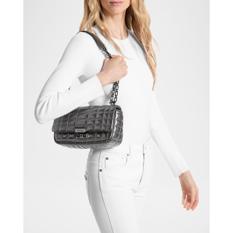 Bolsa Shoulder Tribeca Convertible Quilted Metallic