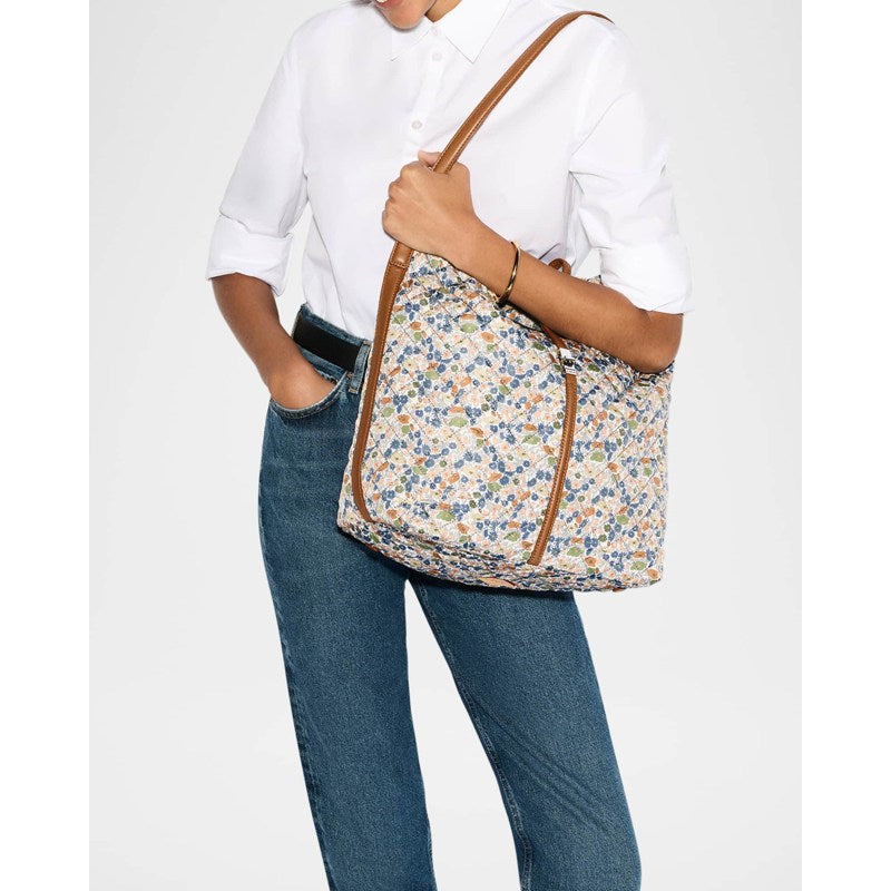 Bolsa Shoulder Astor Floral-Print Quilted