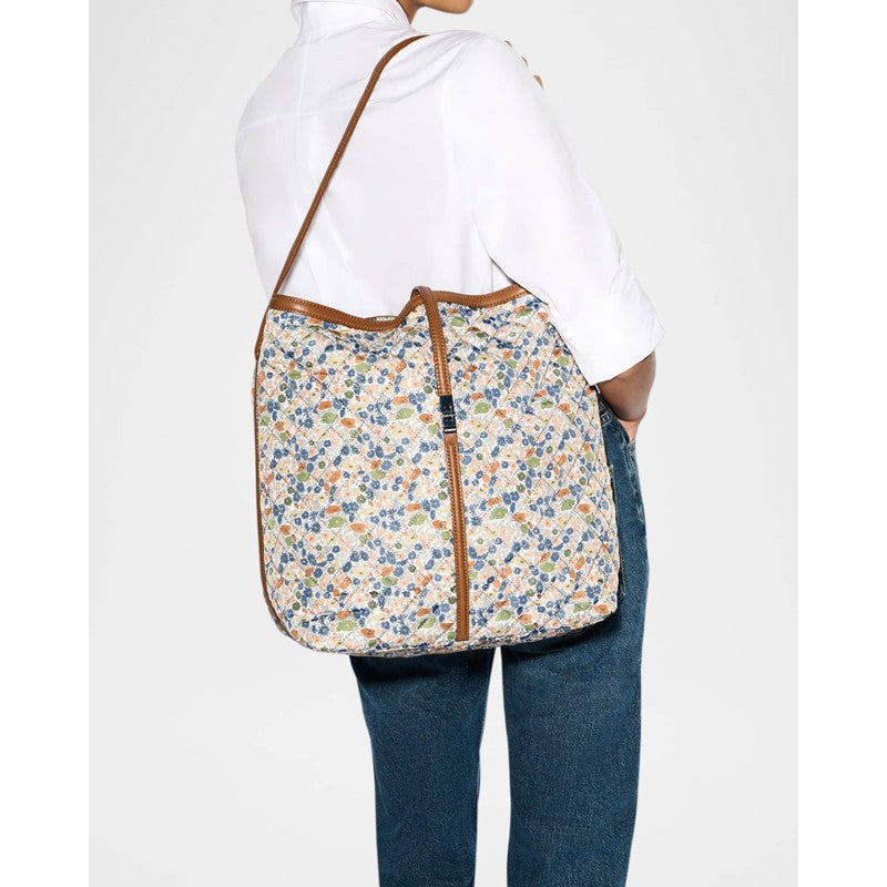Bolsa Shoulder Astor Floral-Print Quilted